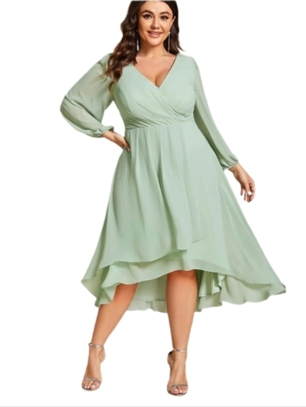 Ever-Pretty Dress Sage Green Chiffon Plus Size 4X  Size